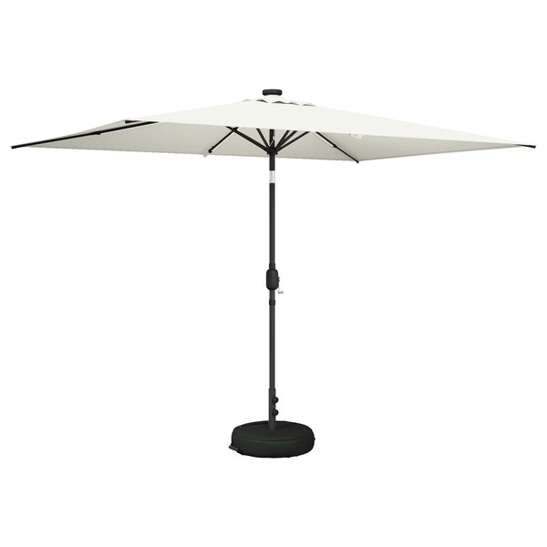 vidaXL Parasol de jardin avec lampes LED 200 x 300 cm Polyester Crème