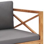 vidaXL Chaise de jardin avec coussins gris Bois de teck solide