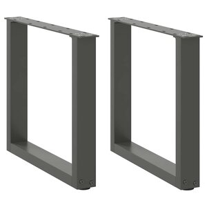 vidaXL Pieds de table basse en U 2 pièces anthracite 50 x (42-43) cm acier