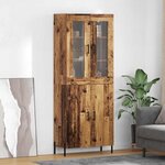 vidaXL Haut Armoire Bois Ancien 69 5 x 34 x 180 cm Bois d'ingénierie