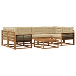 vidaXL Ensemble de canapés d'extérieur 7 Pièces Naturel et Beige