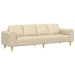 vidaXL Canapé de salon Crème 250 x 77 x 76 cm Polyester