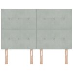 tête de lit button tufté gris clair 140 cm en velours