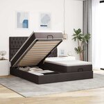 VidaXL Cadre de lit ottoman avec matelas marron foncé 180x200 cm tissu