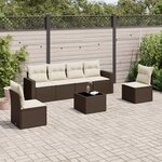 vidaXL Salon de jardin avec coussins 7 Pièces marron résine tressée