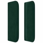 vidaXL Tête de lit avec oreilles Vert foncé 103x16x78/88 cm Velours