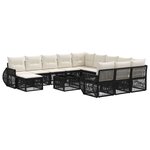vidaXL Ensemble de canapé de jardin 13 Pièces Noir polyrotin