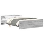vidaXL Cadre de lit sans matelas sonoma gris 150x200 cm