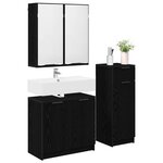 vidaXL Ensemble de mobilier de salle de bain 3 Pièces Chêne noir