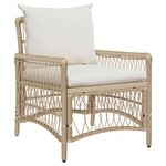 vidaXL Chaise de jardin avec coussin Beige 73 x 61 x 77 cm polyrotin