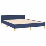vidaXL Cadre de lit sans matelas bleu 140x190 cm tissu