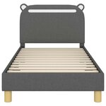 vidaXL Cadre de lit pour enfants avec tête de lit Gris foncé tissu