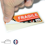 Lot de 1000 Etiquettes FRAGILE dimension 4x10 cm