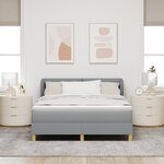 Lit Box Spring vidaXL avec Matelas - Gris clair  140x190 cm  Tissu