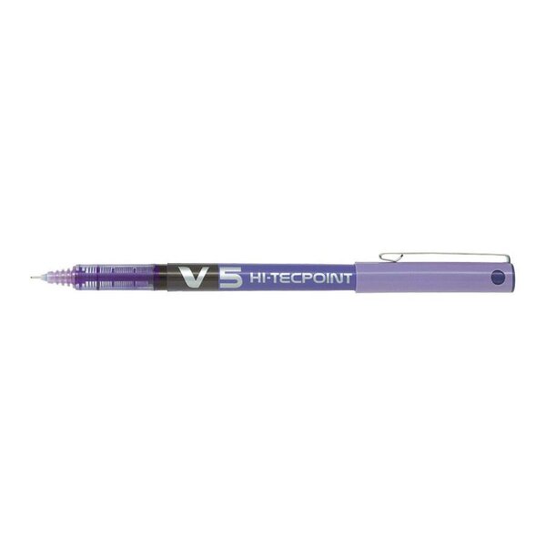 Stylo roller Hi-Tecpoint V5 Encre liquide Pointe Fine Violet x 12 PILOT