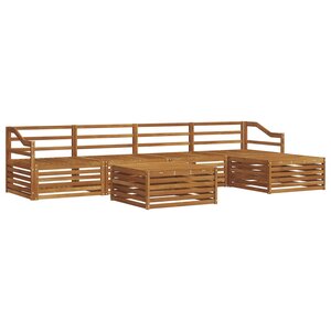 vidaXL Ensemble de canapés d'extérieur 6 Pièces Naturel