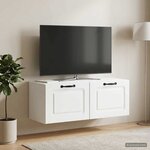vidaXL Meuble TV mural Blanc 78 5 x 31 x 30 cm Bois d'ingénierie