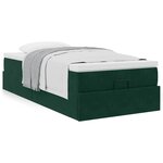 vidaXL Cadre de lit ottoman avec matelas vert foncé 100x200 cm velours