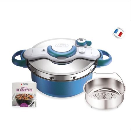 SEB P4705100 Autocuiseur Cocotte-minute CLIPSOMINUT' DUO - 5L - Tous feux dont induction - Fabrication française - Bleu Boréal