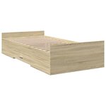 vidaXL Cadre de lit et tiroirs chêne sonoma 100x200 cm bois ingénierie
