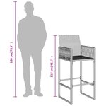 vidaXL Tabourets de bar de jardin lot de 2 marron résine tressée