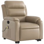 vidaXL Fauteuil inclinable de massage Cappuccino Similicuir