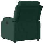 vidaXL Fauteuil inclinable vert foncé velours