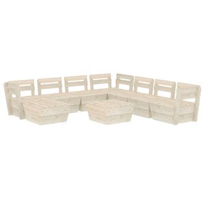 Salon de jardin meuble d'extérieur ensemble de mobilier palette 9 pièces bois d'épicéa imprégné 02_0018530