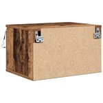 Table de chevet vidaXL avec éclairage LED monté au mur en bois ancien 50x36x30 cm