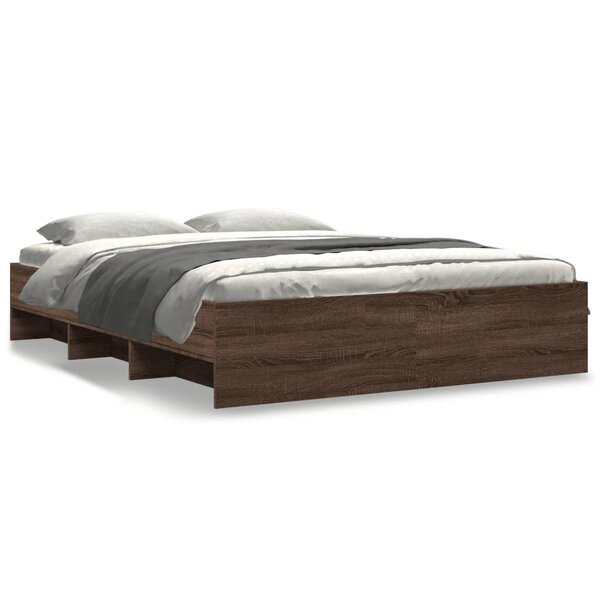 vidaXL Cadre de lit sans matelas chêne marron 160x200 cm