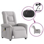 vidaXL Fauteuil de massage inclinable électrique gris nuage tissu