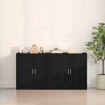 vidaXL Buffets 2 Pièces Chêne noir 79 x 38 x 80 cm Bois d'ingénierie