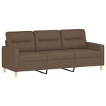 vidaXL Ensemble de canapés 2 Pièces avec coussins Marron Tissu
