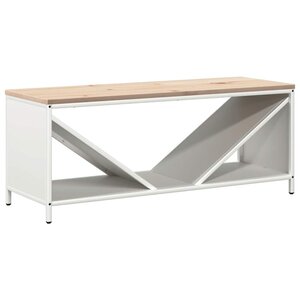 vidaXL Étagère à bois de chauffage avec plateau en bois blanc