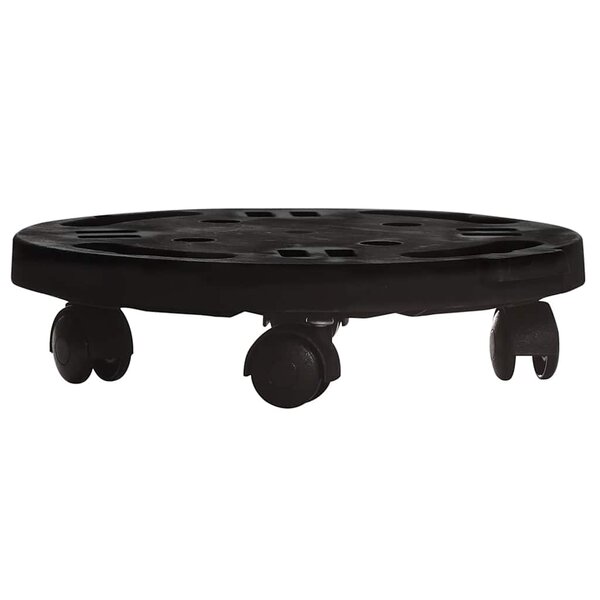 vidaXL Support sur roulettes pour plantes Diamètre 30 cm Noir 170 kg