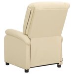 vidaXL Fauteuil inclinable électrique crème cuir véritable