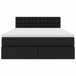 vidaXL Lit avec des lumières à LED avec stockage Noir 140 x 190 cm PVC