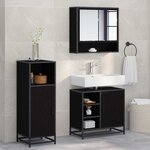vidaXL Ensemble de mobilier de salle de bain 3 Pièces Chêne noir