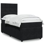 vidaXL Sommier à lattes de lit et matelas Noir 80x200 cm Velours
