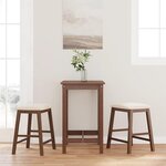 vidaXL chaises de bar avec coussins 2 Pièces marron bois massif d'hévéa