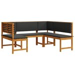 vidaXL Ensemble de banc de jardin 3 Pièces Marron Bois d'acacia massif
