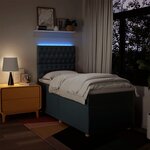 vidaXL Sommier à lattes de lit avec matelas Bleu 80x200 cm Tissu