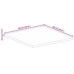 vidaXL Dessus de table 60x60x3 8 cm carré bois massif manguier