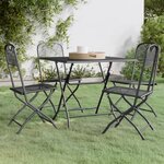 vidaXL Mobilier à dîner de jardin 5 Pièces Maille Métal Anthracite