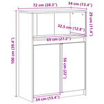 vidaXL Buffet avec LED chêne sonoma 72x34x100 cm bois d'ingénierie
