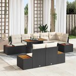 vidaXL Ensemble de canapé de jardin 9 Pièces Noir Poly rotin