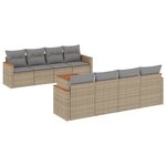 vidaXL Salon de jardin avec coussins 9 Pièces beige résine tressée