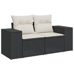 vidaXL Salon de jardin 8 Pièces avec coussins noir résine tressée