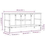 vidaXL Meuble TV chêne sonoma 100x35x45 cm bois d'ingénierie et fer