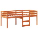 vidaXL Lit haut sans matelas cire marron 75x190 cm bois de pin massif